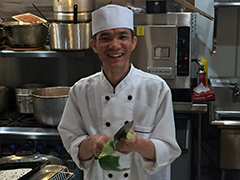 Cun Sang Chi in the kitchen of his restaurant Sushi Beluga in Playa Del Rey