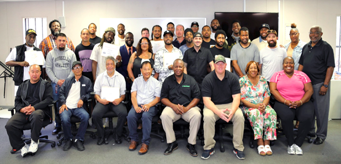 The 17 military veterans that completed low voltage installation tech trainng through the Southeast Los Angeles WorkSource Center