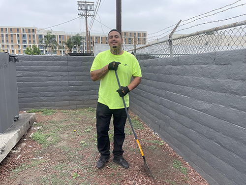 Joshua Molina, pictured here, was able to re-enter the workforce with assistance from the LA:RISE Program