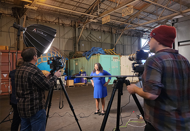 EWDD General Manager Carolyn Hull speaking about the expertise and resources needed for the new Port of Los Angeles Workforce Initiative in a video segment for the annual “State of the Port” address by Port of Los Angeles Executive Director Gene Saroka