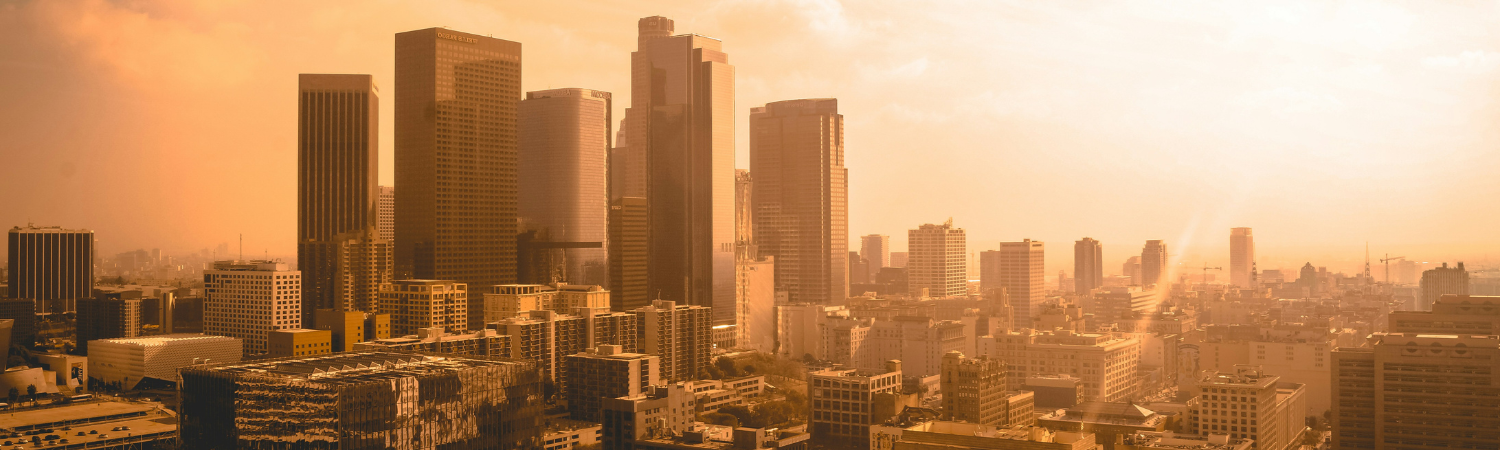 Downtown Los Angeles in the golden light of sunset