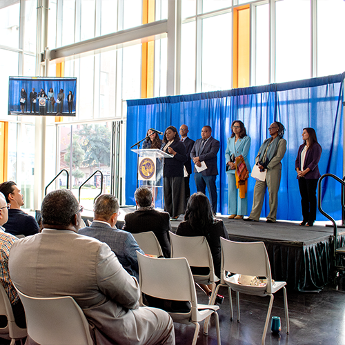 local leaders from Coalition for Responsible Community Development, Los Angeles City speak about the career pathway opportunities provided by $20 million federal investment from the Environmental Protection Agency (EPA)