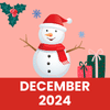 cover image for December 2024 issue of the EWDD Updates newsletter: cartoon snowman next to two brightly wrapped presents with a twig of holly in the upper left corner